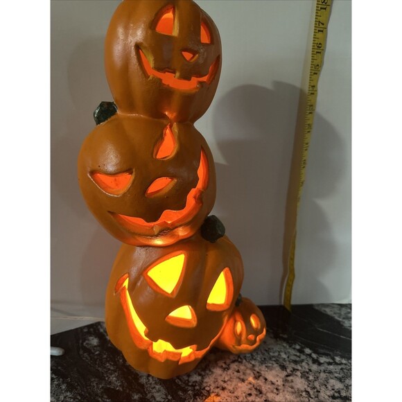 Vtg 1999 Paper Magic Stacked Jack-O-Lantern Pumpkin Lighted Totem Halloween Rare - Picture 13 of 16